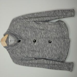 CAbi Hourglass Sweatshirt Jacket Size small Gray Space Dye Style 596